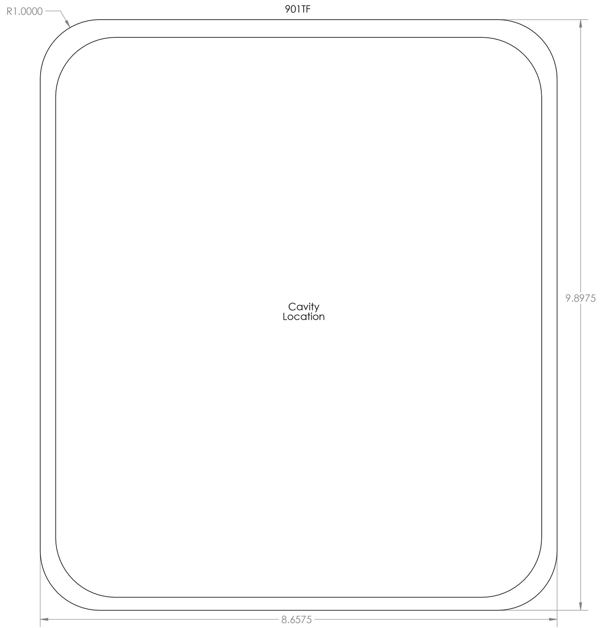901TF - Stock Clamshell Packaging Header Card Dielines