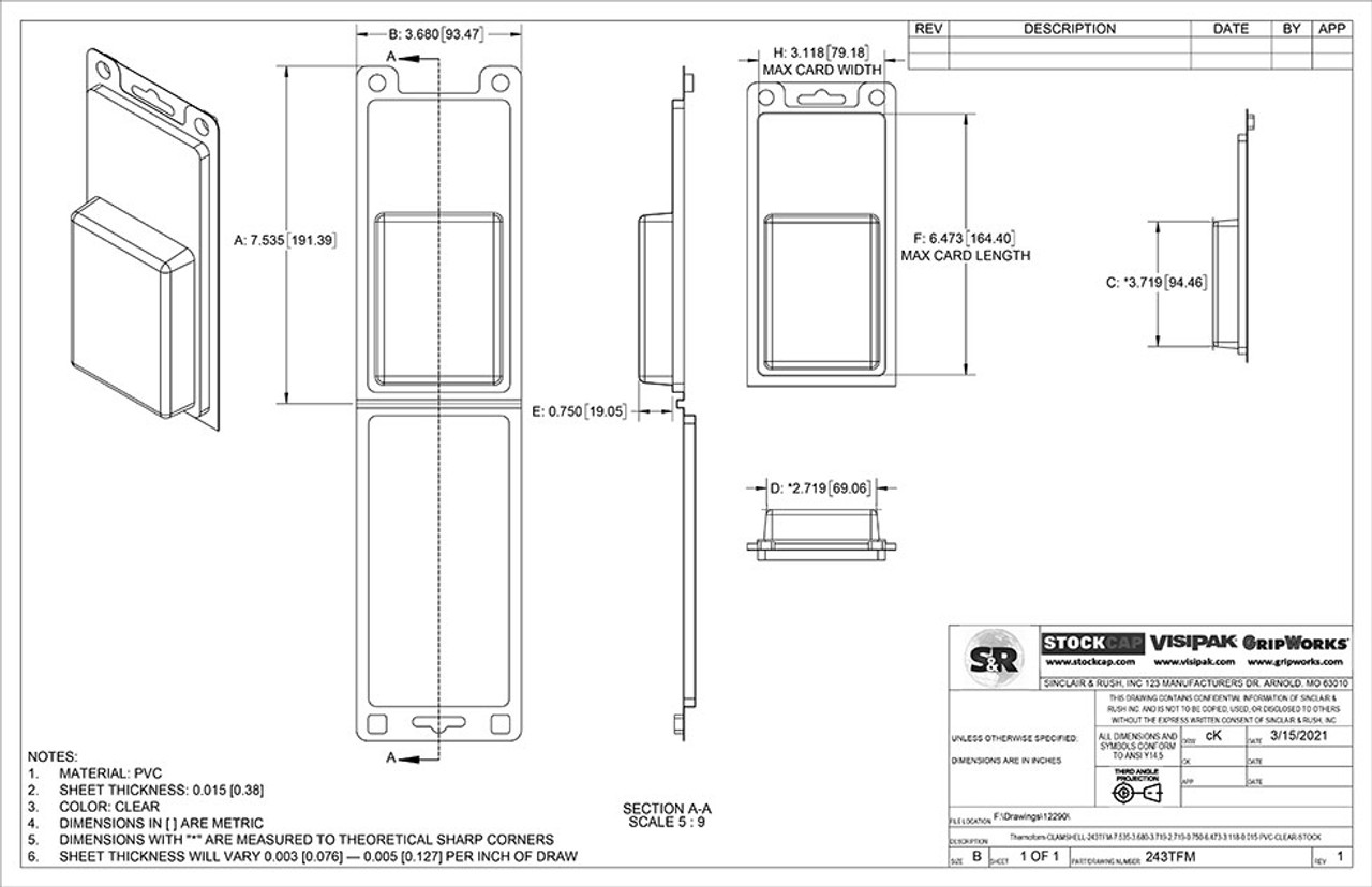 243TFM Stock Clamshell Technical Drawing