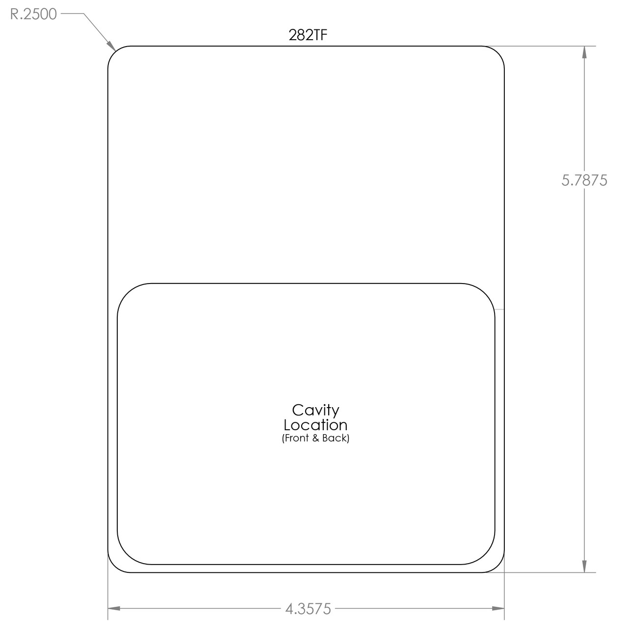 282TF - Stock Clamshell Packaging Header Card Dielines