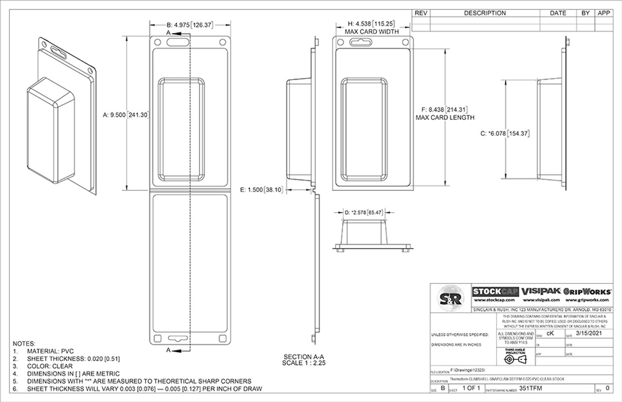351TFM Stock Clamshell Technical Drawing
