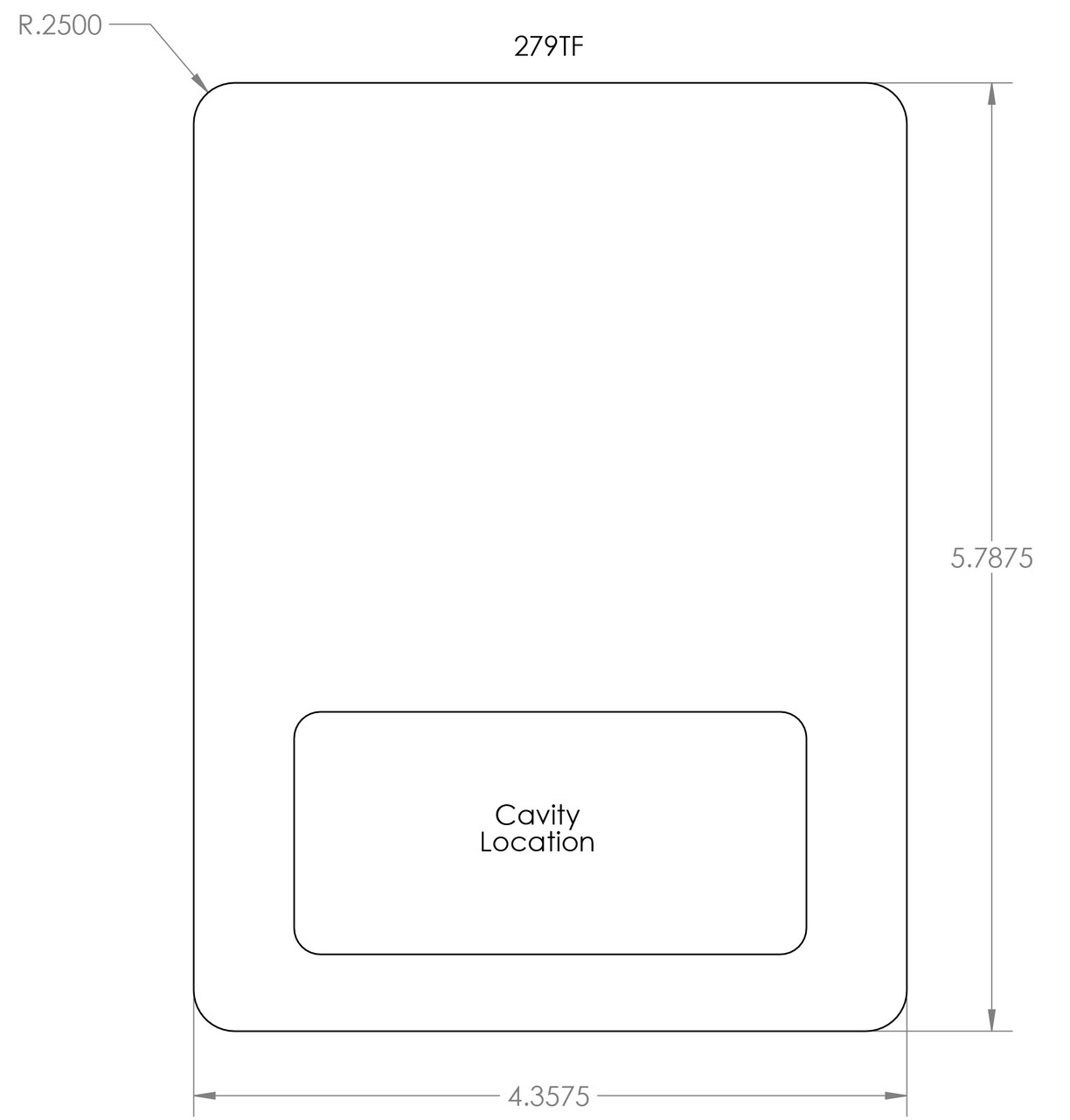 279TF - Stock Clamshell Packaging Header Card Dielines