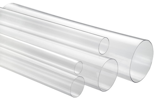 1" x 18" Medium Wall Round Clear Plastic Tube