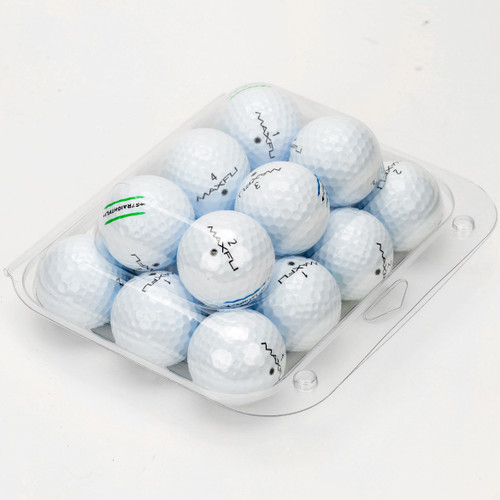 118-2TF - 18-Ball Flat Bottom Style Container Golf Ball Clamshell Top View